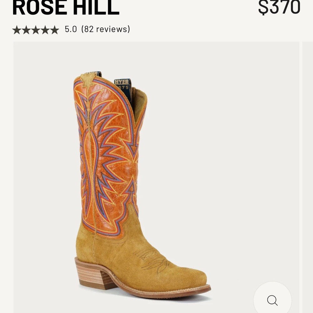 Hyer women’s rose hill cowboy boots 8 b